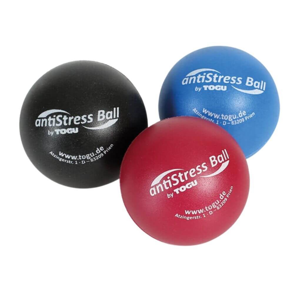 Anti-Stress Ball 3er Set (rot, blau, anthrazit)