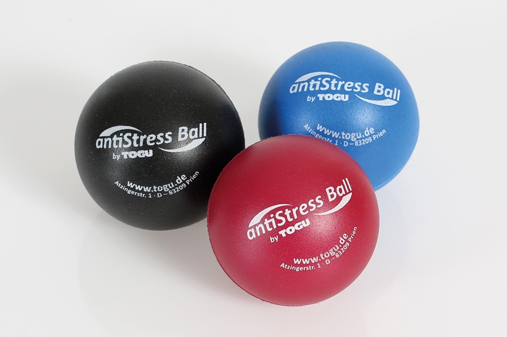 Anti-Stress Ball 3er Set (rot, blau, anthrazit)